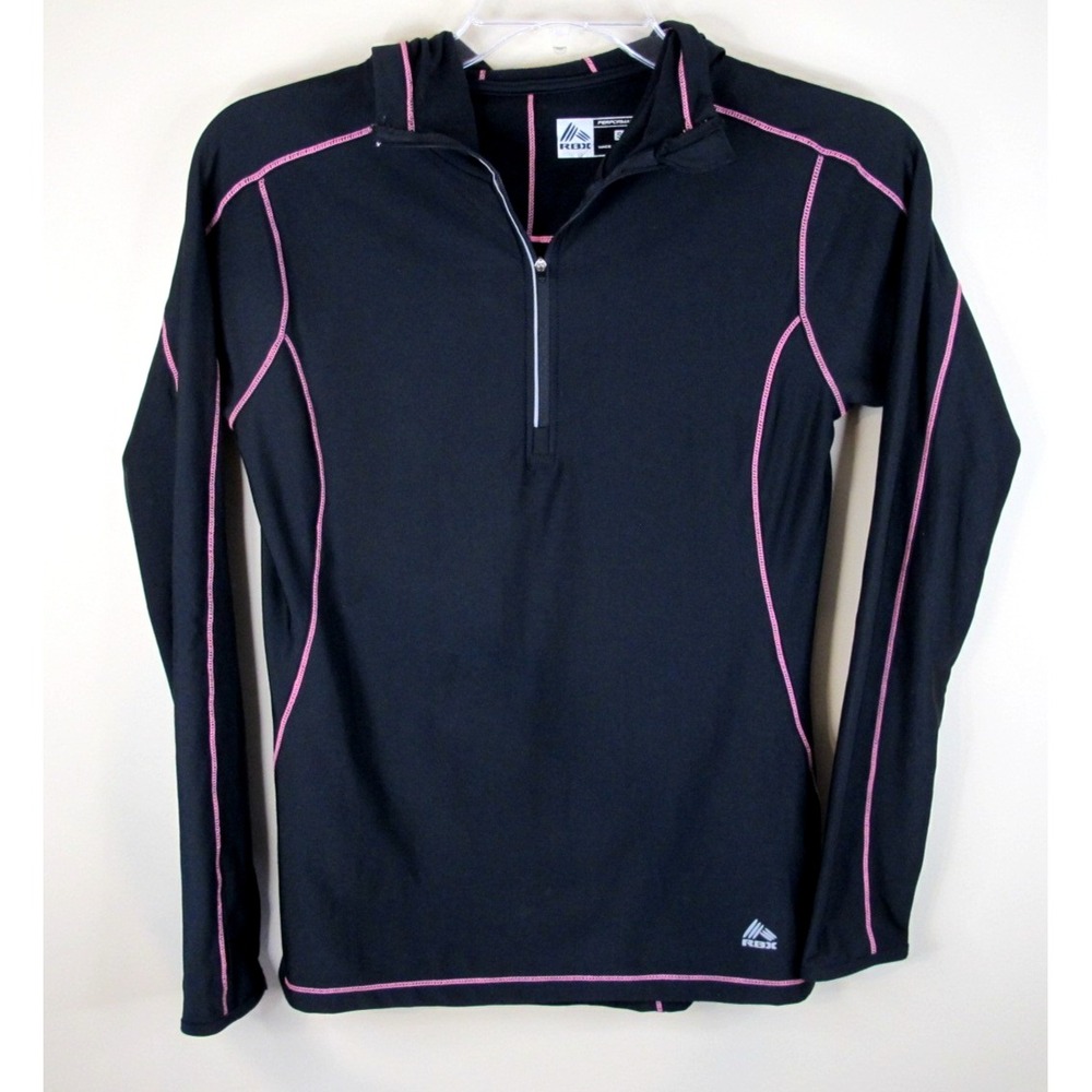 RBX Performance Pink & Black 1/4 Zip Pullover Lightweight Hoodie Women's S Black